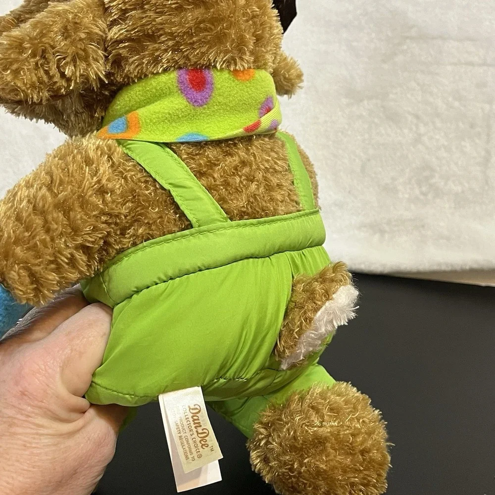 Dan Dee Moose Plush Stuffed Animal Winter Green Snowsuit Mittens Scarf